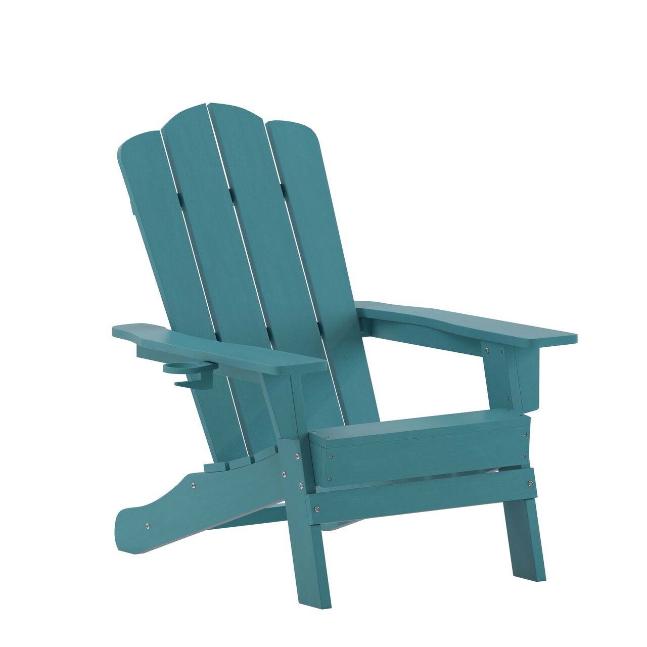 Merrick Lane Nassau Adirondack Chair with Cup Holder, Weather Resistant HDPE Adirondack Chair